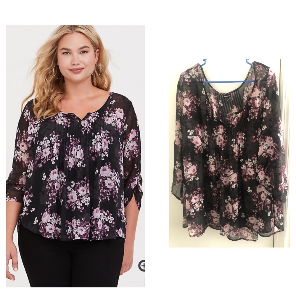 Sheer, long sleeve Torrid top